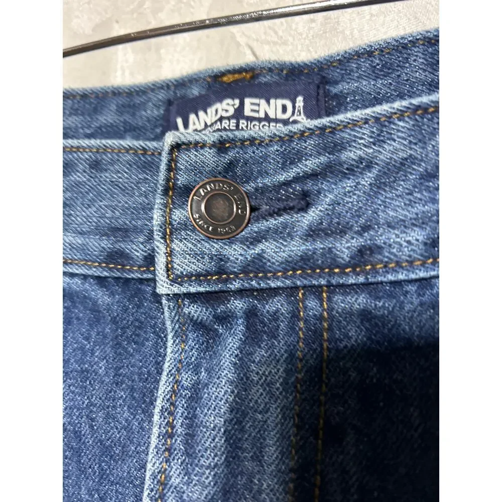 Lands End Jeans 50/T Blue Denim Square Rigger 50X30 100% Cotton